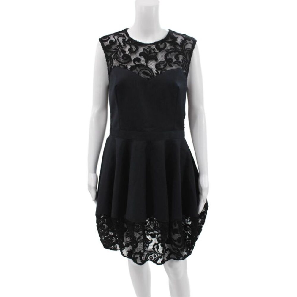 Opening Ceremony Womens Black Fit & Flare Lace Dress Size L